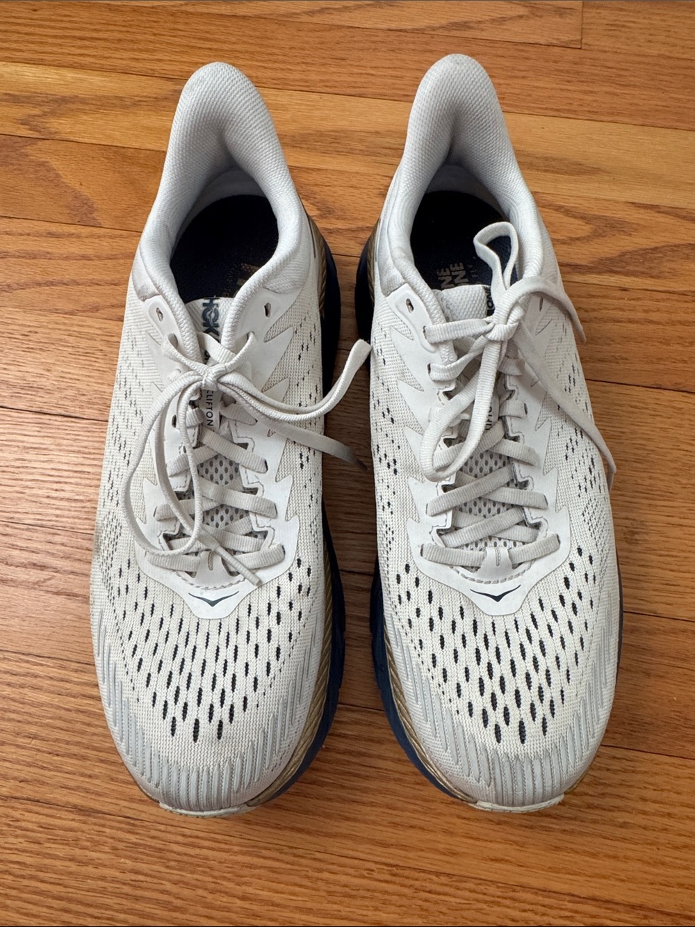 HOKA Bondi Running Shoes White Blue 8.5 Max Cushion Walking Athletic Sneakers - Picture 3 of 9